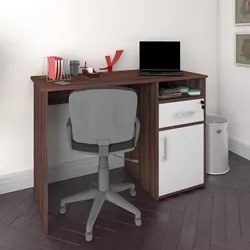 Escrivaninha Mesa para Escritório 1 Porta 1 Gaveta Mobile Hall Ipê/Bra