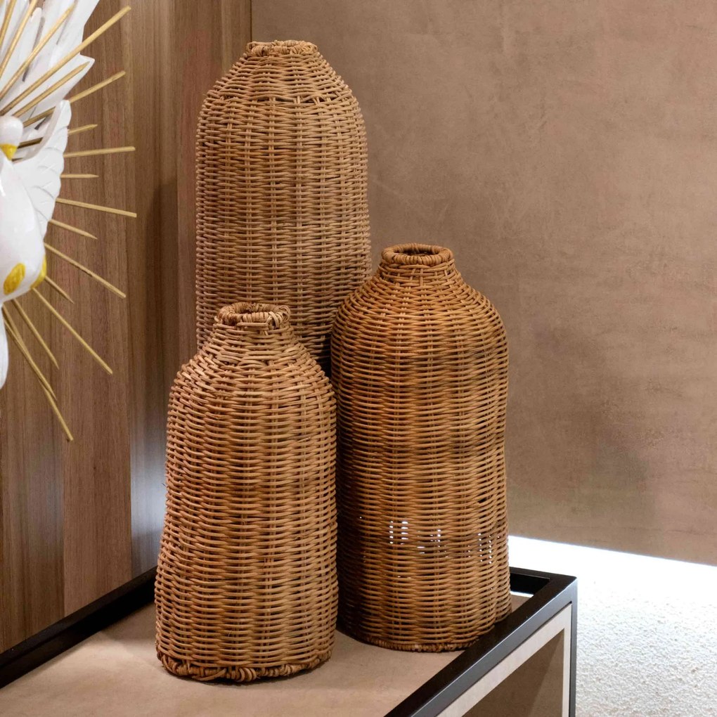 Vaso Decorativo Em Rattan 32x16 cm M02 - D'Rossi