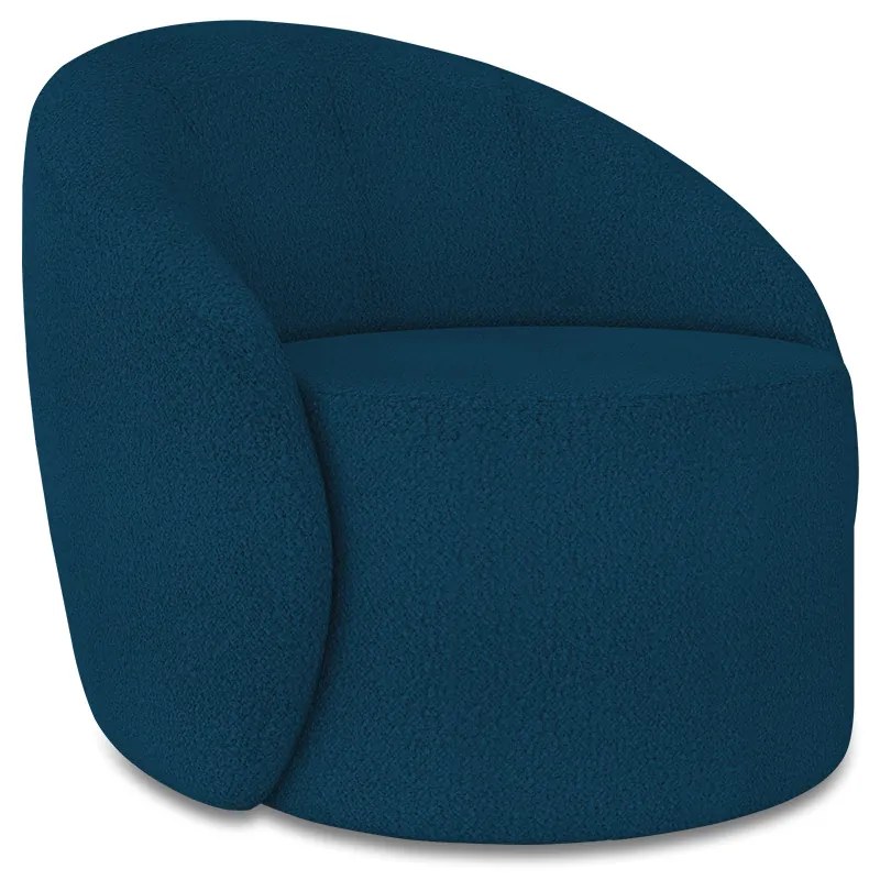 Poltrona Decorativa Orgânica Lua Bouclê D03 - D'Rossi - Azul