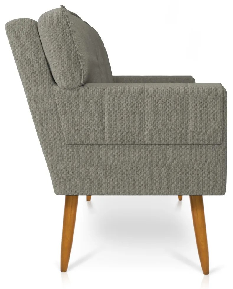 Namoradeira 2 Lugares Anitta com Strass Linho Grafite A26 Pés Palito Castanho - DRossi