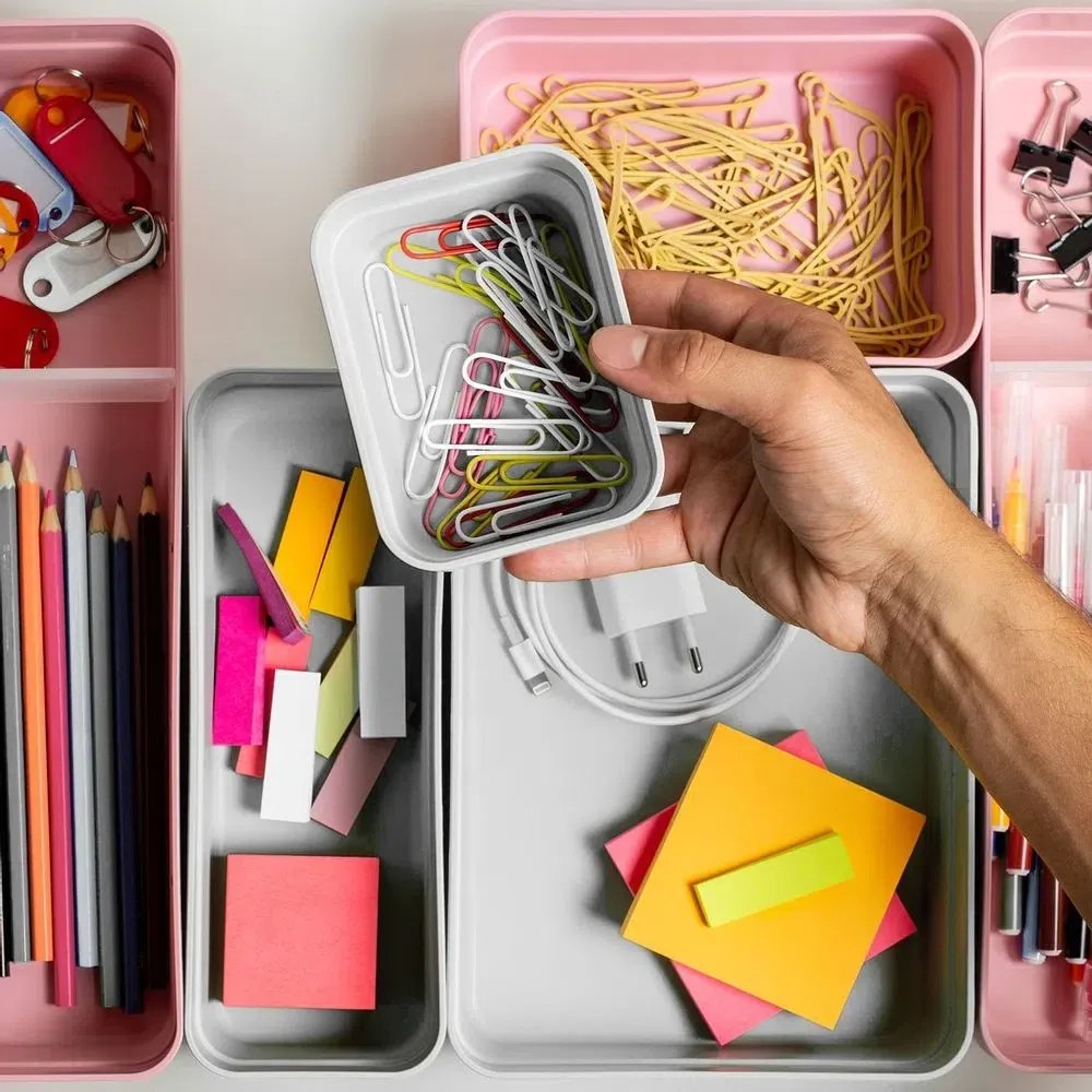 Organizador De Gavetas Logic Mini - Chumbo