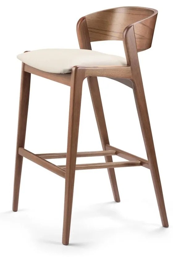 Banqueta Eloah Assento Estofado Encosto Amadeirado Design Atemporal