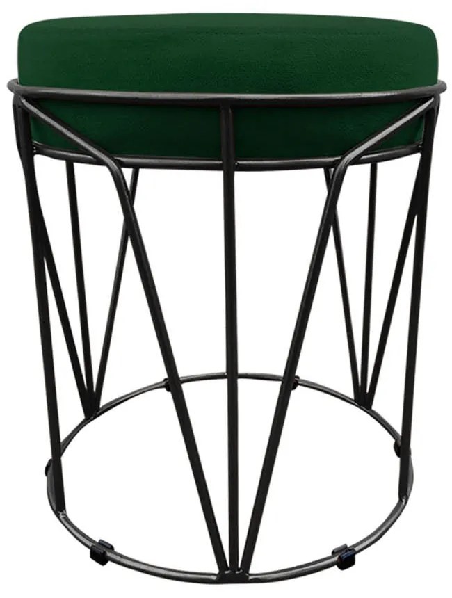 Puff Multiuso com Mesa Babu 2 em 1 Suede Base Preto D'Rossi - Verde