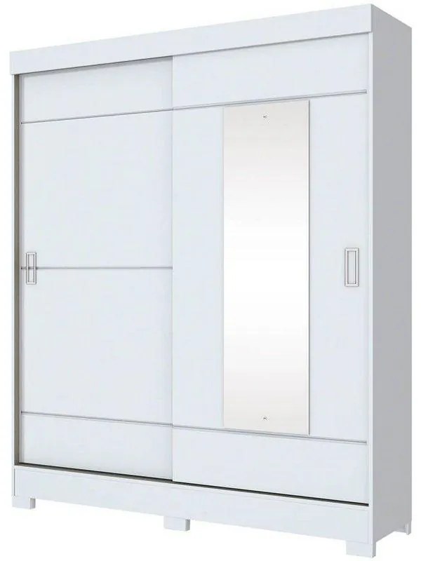 Roupeiro Briz 2 Portas Deslizantes 2 Gavetas - Branco