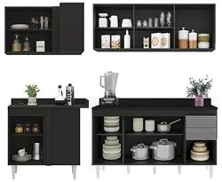 Armário de Cozinha Modulado de Canto Direito 4 Peças CP41 Balcão com T