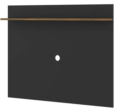 Painel Vênus preto com madeira - Tebarrot móveis