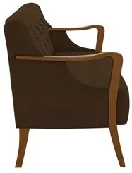 Poltrona Namoradeira 2 Lugares 135cm Capitonê Lapa M22 Veludo Marrom -