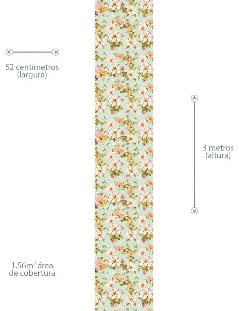 Papel de Parede Floral Verde