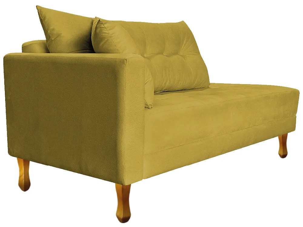 Recamier Azura 185 cm com Almofada Lado Direito Suede - ADJ Decor
