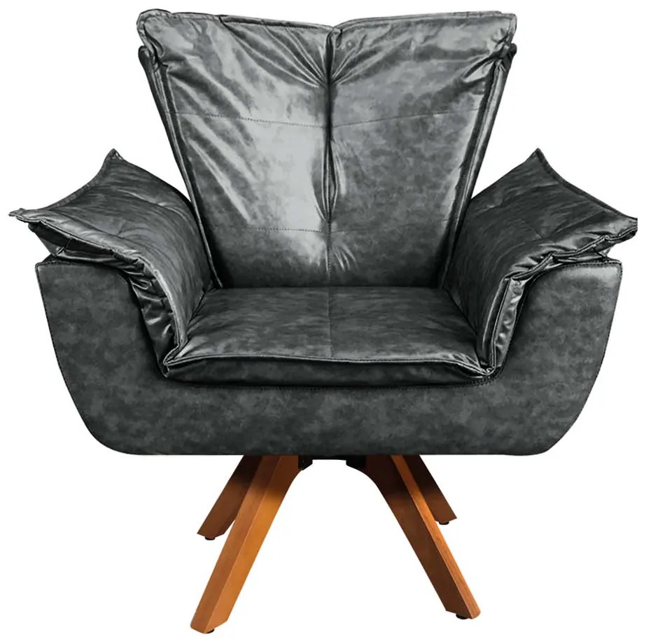 Poltrona Sala de Estar Giratória MM30 Kit 2 Opalla Corano D03 - D'Rossi - Corano Preto