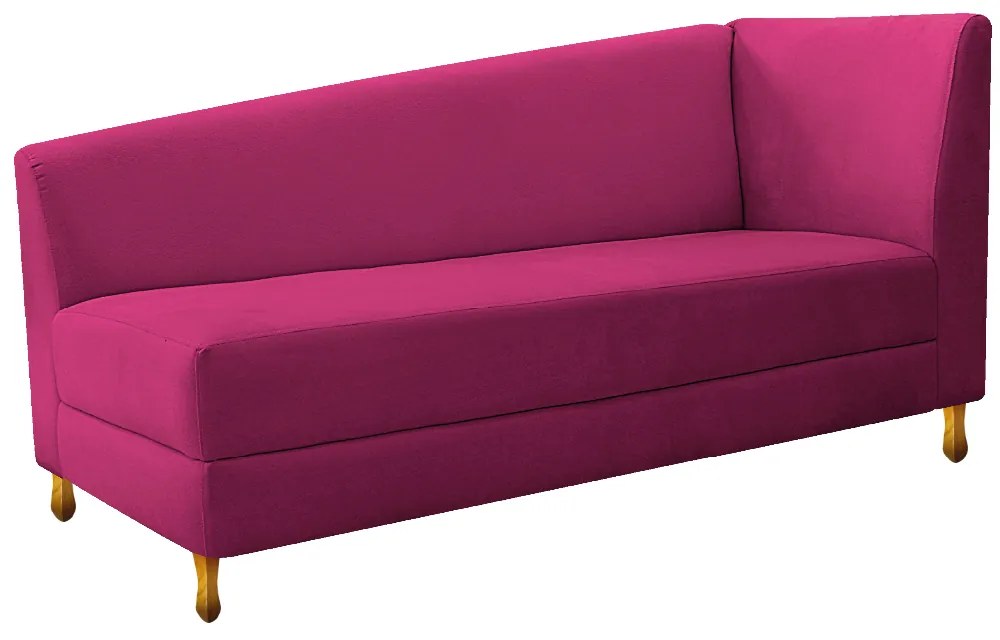 Recamier Valéria 140cm Lado Esquerdo Suede Pink - ADJ Decor