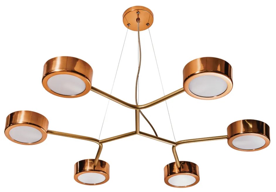 Pendente Spinner Ø84,5Cm 6Xpci Led 5W | Usina 16580/6 (PT - Preto Texturizado, 110V)