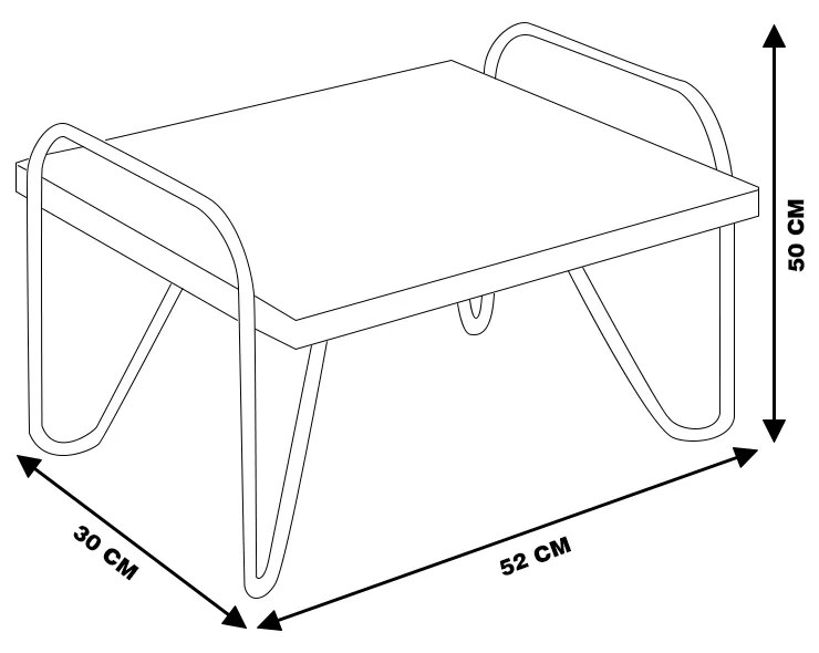 Mesa de Centro Decorativa Sala de Estar Lourenço Castanho G37 - Gran Belo