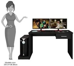 Mesa para Computador Notebook Desk Game DRX 9000 Preto/Vermelho - Móve