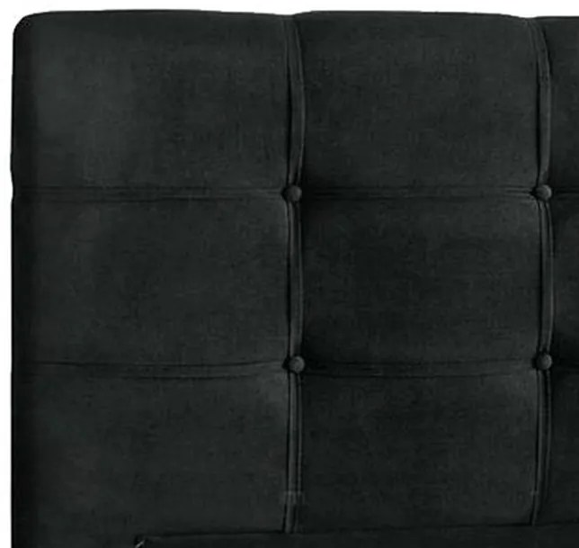 Cabeceira Painel Cama Box Solteiro 90cm Ana Luísa Suede Preto - Sheep Estofados - Preto