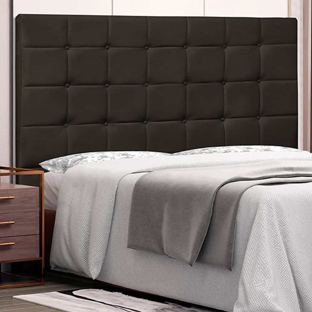 Cabeceira Decorativa Casal 1,40M Tropea PU Marrom G63 - Gran Belo
