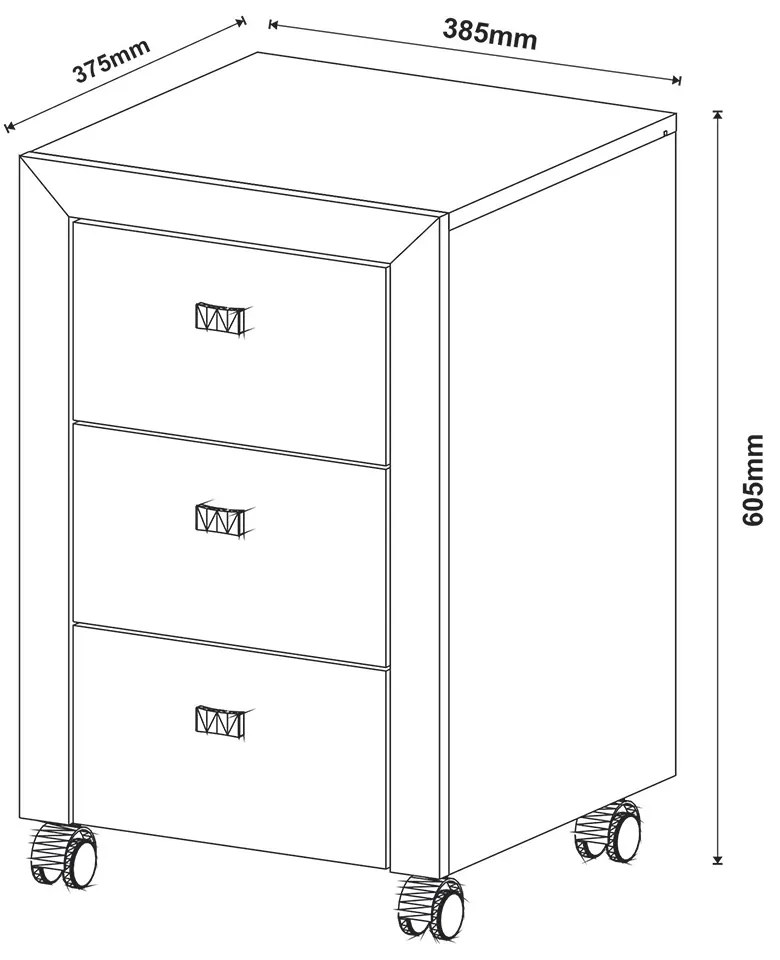 Gaveteiro para Escritório Home Office ME4108 MDP Amendoa G69 - Gran Belo