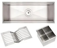 Canal Organizador 45x18cm em Aço Inox Tramontina com Acessórios