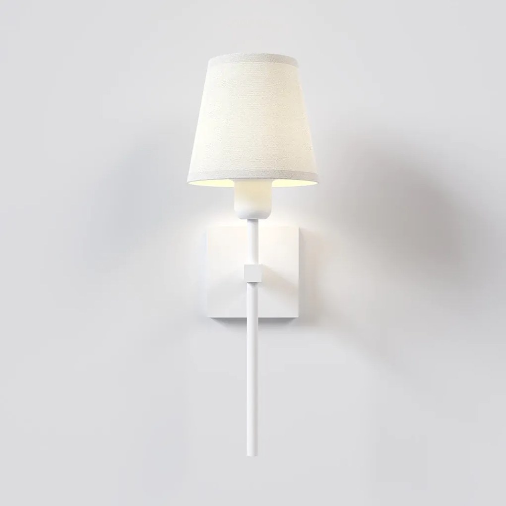 Arandela Tocha Longa Cúpula Tecido 01Xe27 Mini Bulbo G45 - Qimporta Ar... (CHAMPANHE)