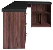 Escrivaninha Home Office 1 Prateleira Mobile Mali Preto/Ipê - Artany