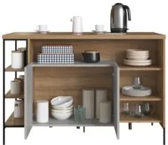Mesa Bancada Ilha Industrial 2 Portas Jenny Mel Z54 - Mpozenato