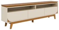 Rack Bancada de TV 75 Pol 200cm Celina Z10 Off/Cinamomo - Mpozenato