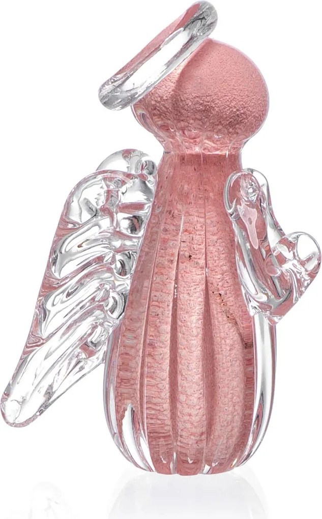 Mini Anjo Uriel Cristal Murano M Rosa