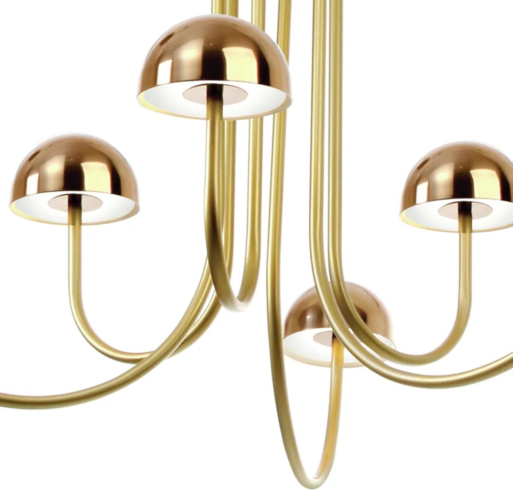 Plafon Mushroom 79X86X82Cm Metal Alumínio 18Xg9 - Old Artisan Plf-5834... (ROSE FOSCO / COBRE BRILHO)