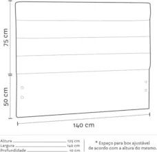 Cabeceira Casal 140cm Greta Sintético Bege Z51 - Mpozenato