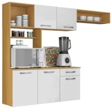 Armário de Cozinha Compacta 180cm Maxyn Cinamomo/Branco A15 - Mpozenat