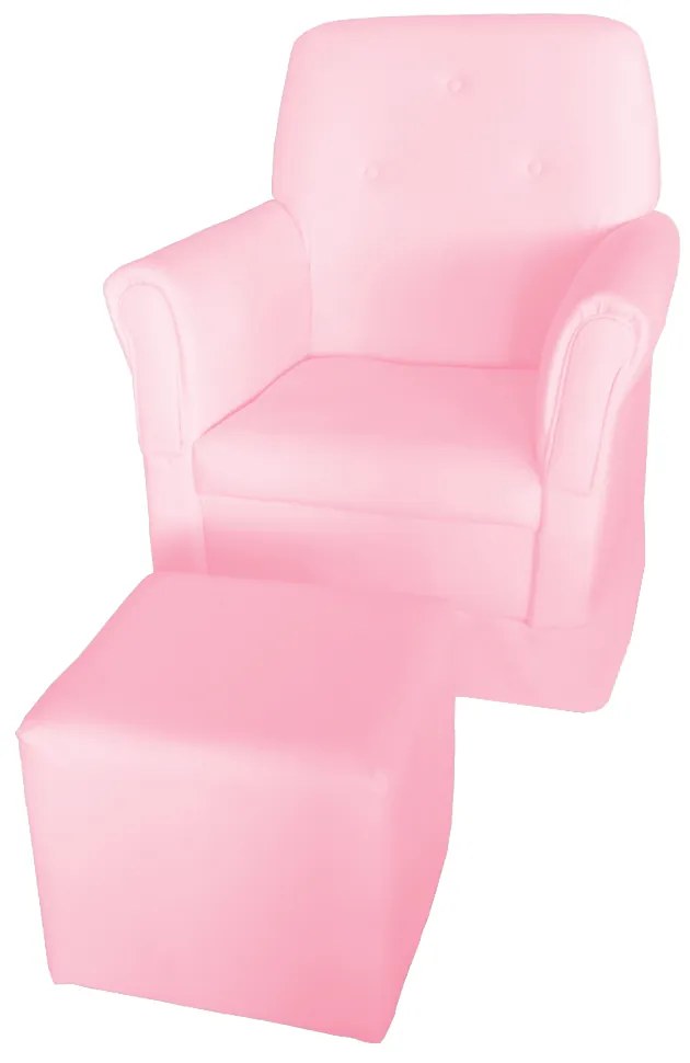 Poltrona Suzi Amamentação Balanço + Puff Suzi Courino Rosa