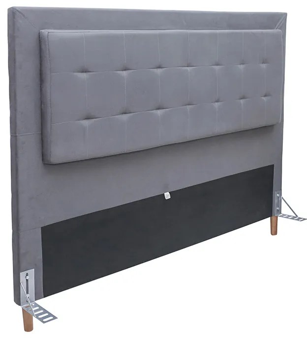Cabeceira Cama Box Solteiro 90cm Paris Suede Cinza - Sheep Estofados - Cinza