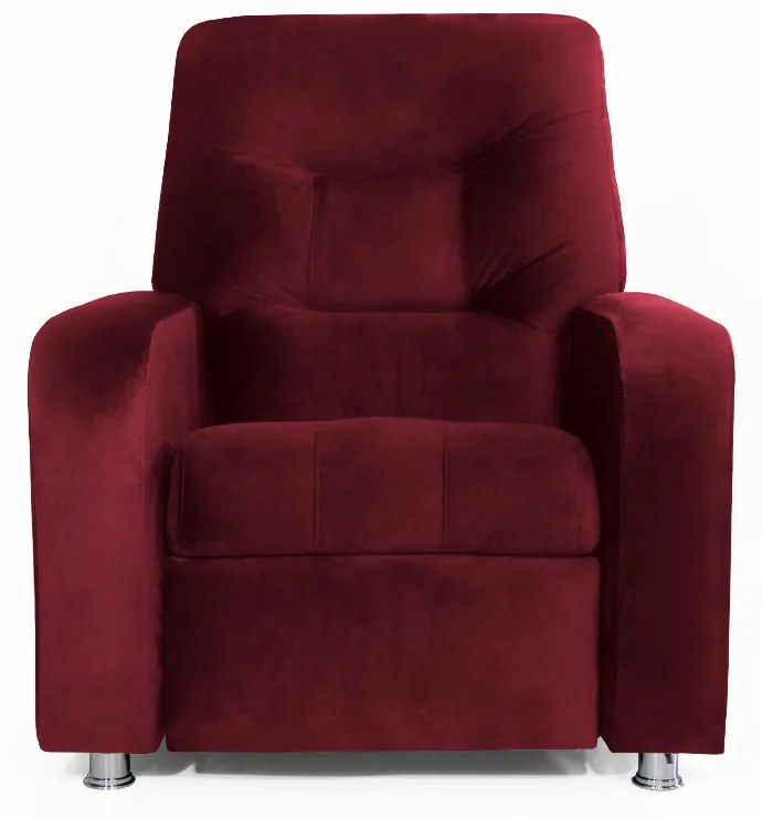 Poltrona Do Papai Reclinável Madri Suede Bordô