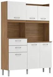 Kit Cozinha Compacta 6 Portas 2 Gavetas Harmonia D02 Amendola/Branco -