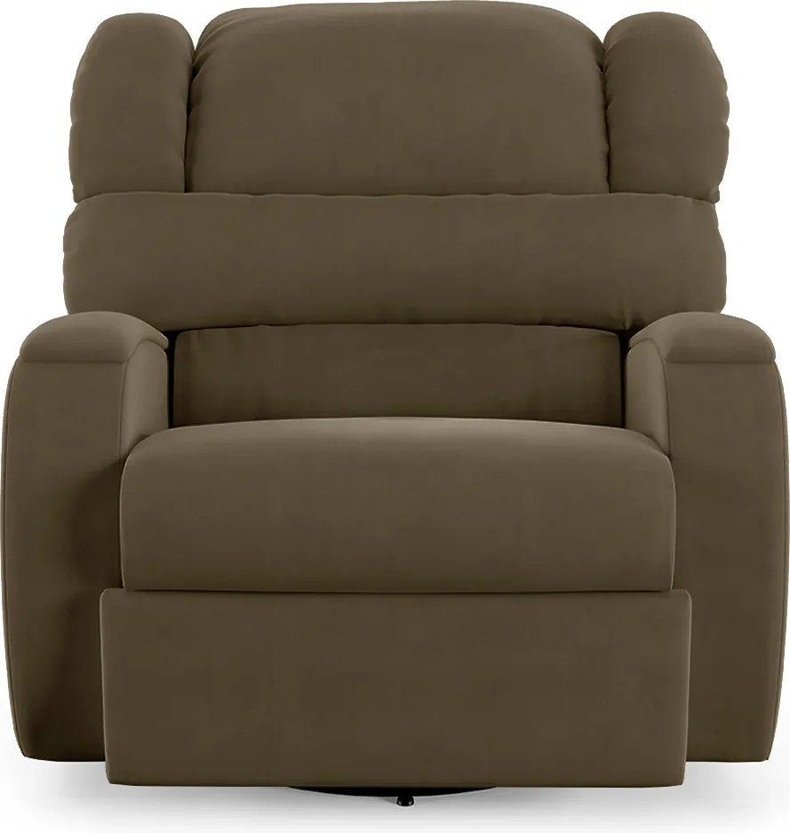 Poltrona do Papai Sala de Cinema Reclinável Kylie Glider Manual Giratória Veludo Capuccino G23