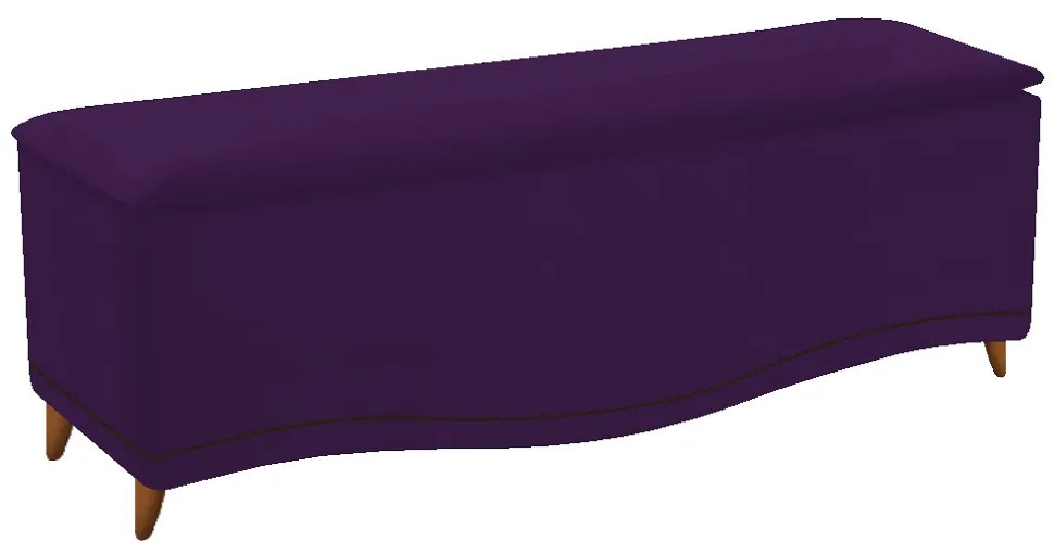 Calçadeira Estofada Yasmim 195 cm King Size Suede Roxo - ADJ Decor