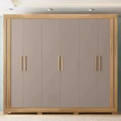 Guarda Roupa Casal 230cm Com 6 Portas Brasid Mel/Cacao C01 - Mpozenato
