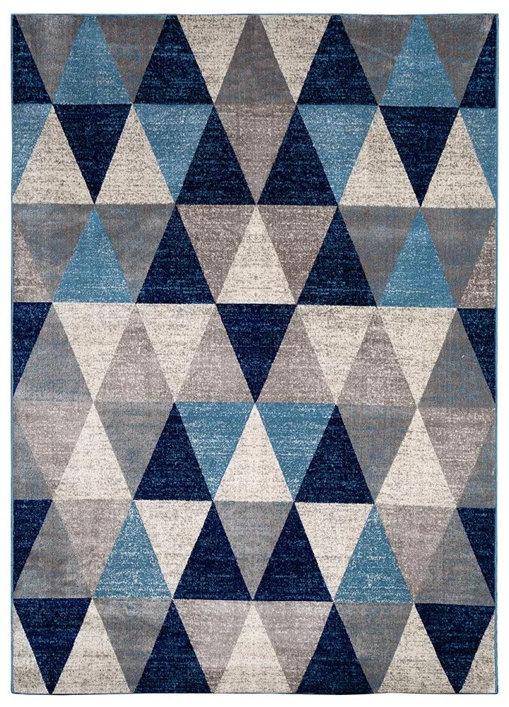 Tapete Decorativo Sala de Estar Hazard 250x380 Geométrico Azul/Bege G67 - Gran Belo