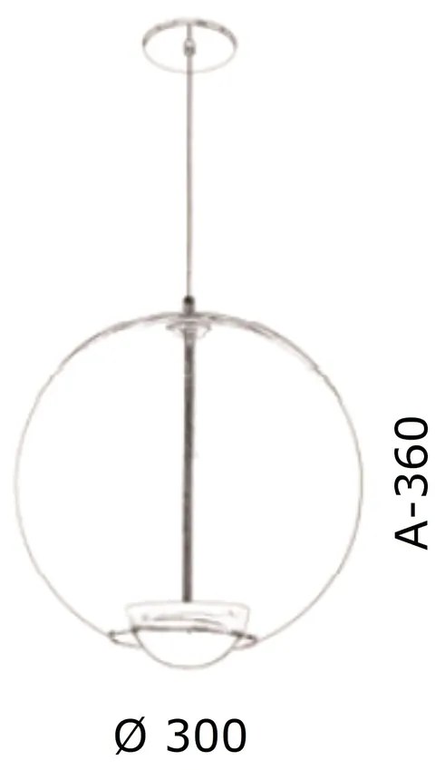 Pendente Globo Led Integrado Ø30X36Cm Metal E Globo Ø30Cm 02 Pci X 5,5... (COBRE FOSCO / COBRE BRILHO, CLEAR (TRANSPARENTE))