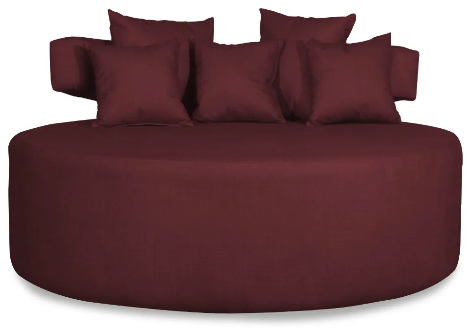 Sofá Chaise Eva Redondo 02 Lugares Suede Bordô