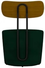 Kit 2 Poltronas Decorativas Redondas 53cm Le Moon Z32 Veludo Verde - M