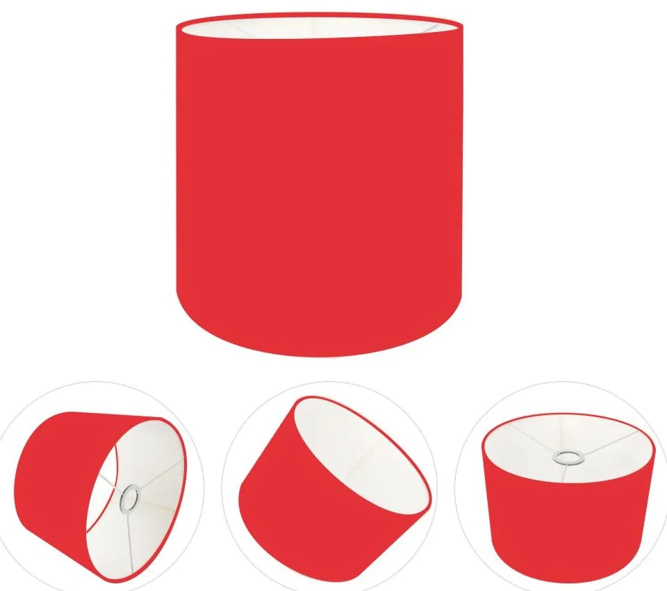 Cúpula Abajur Cilíndrica Cp-8005 Ø18x18cm Vermelho