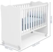 Berço Simples 130x60 e Cômoda 64cm Doce Sonho Branco - Qmovi