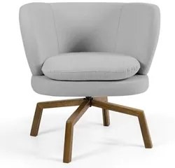 Kit 2 Poltronas Decorativas Base Ka Giratória Melissa Linho C-315 Cinz