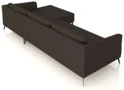 Sofá 4 Lugares 286cm Com Chaise Direito Eko Couro Marrom Z55 - Mpozena