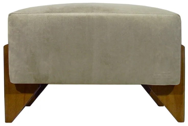 Banquinho Acolchoado Evo Retangular Peach Veludo em Várias Cores - Cru