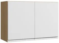 Armário de Cozinha Aéreo 80cm Com 2 Portas Andréia Amêndoa/Branco - AJ