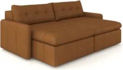 Sofá Retrátil 3 Lugares Para Sala 224cm Elios Couro Telha Z55 - Mpozen