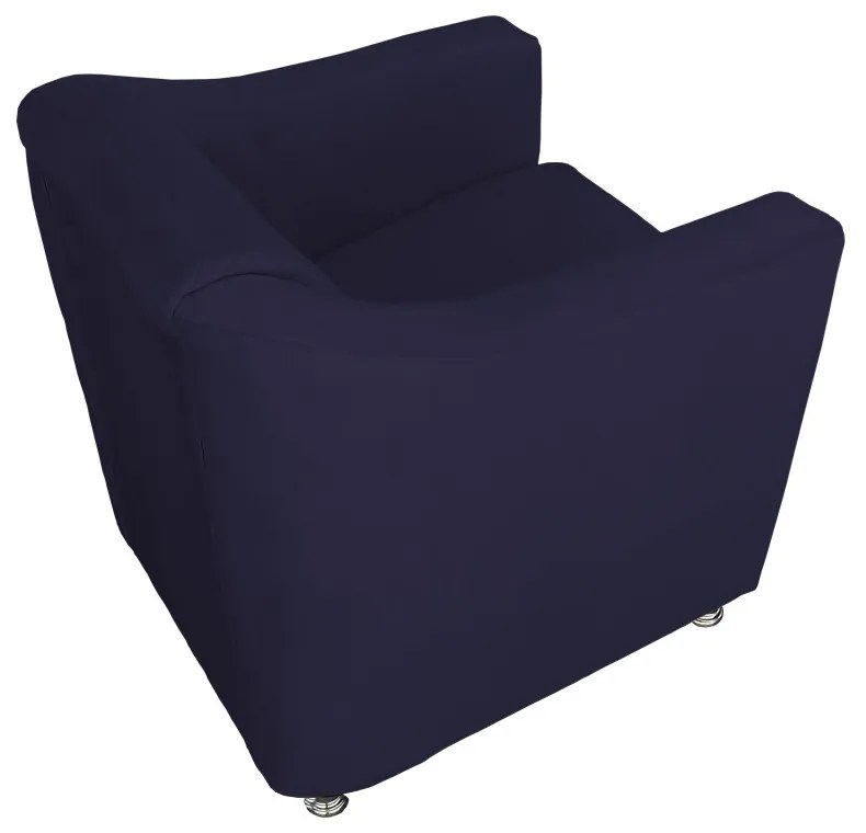 Poltrona Decorativa Cecilia Suede Azul Marinho