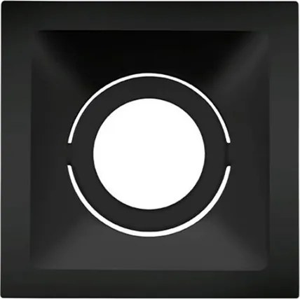 Plafon Embutir Square 9,6Cm Gu10 15W - PRETO